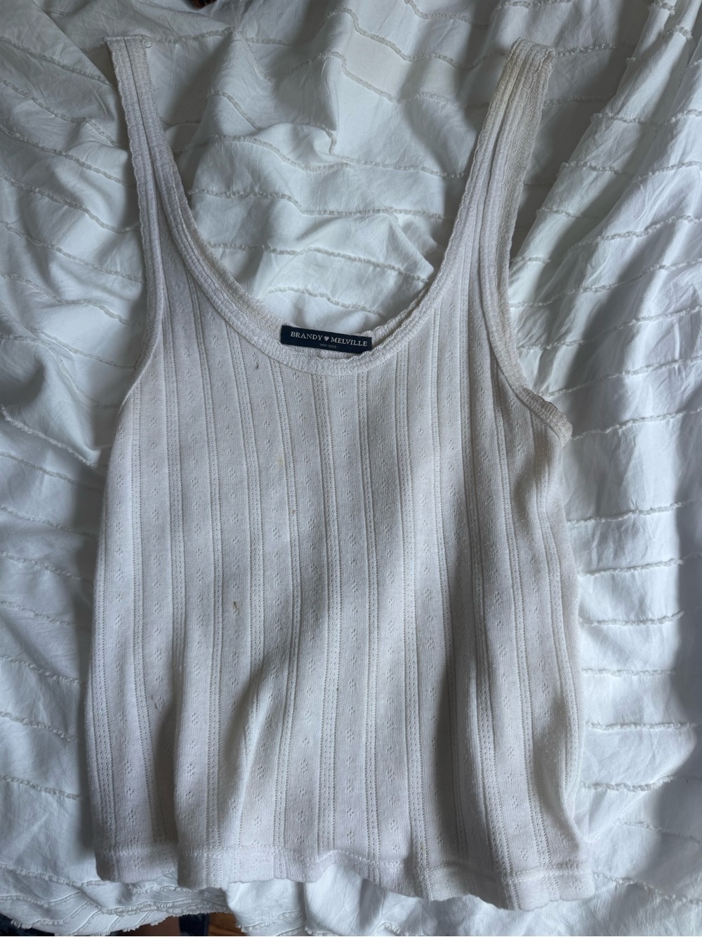 Brandy melville Cream Ribbed Tank Top
